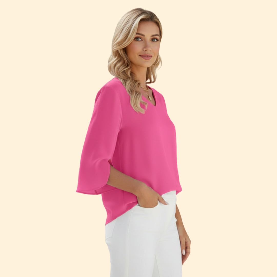 Women's V-Neck Bell Sleeve Top