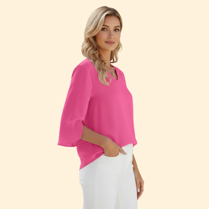 Women's V-Neck Bell Sleeve Top
