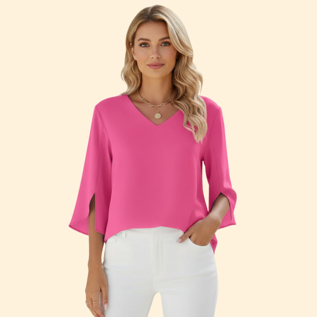 Women's V-Neck Bell Sleeve Top