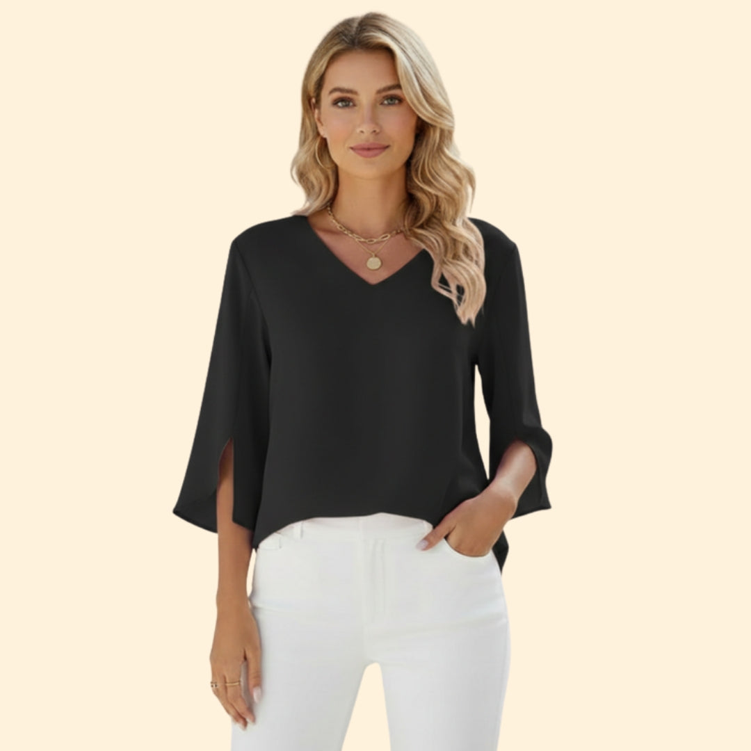 Women's V-Neck Bell Sleeve Top