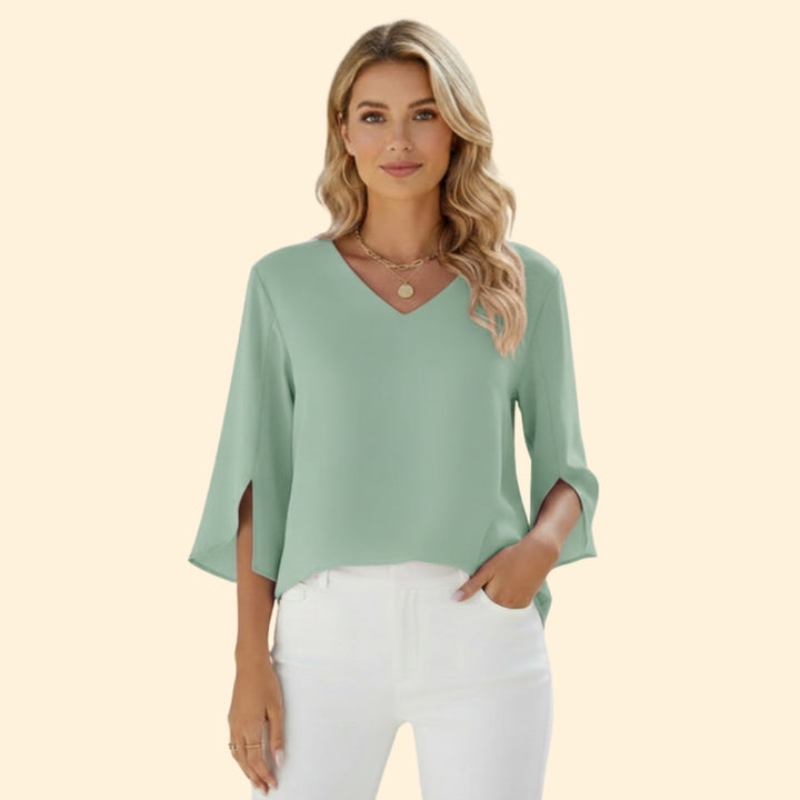 Women's V-Neck Bell Sleeve Top
