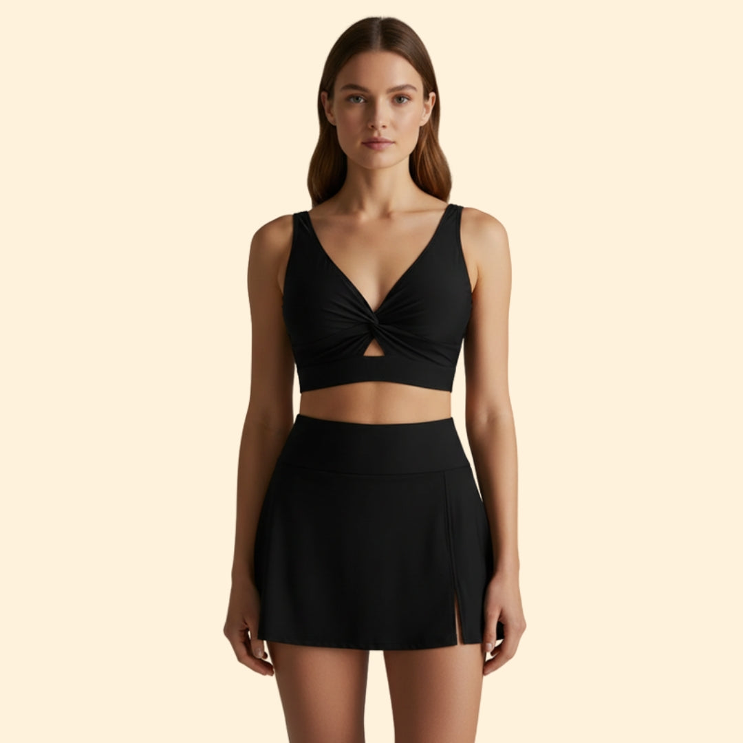 Women's V-Neck Bikini & Skirt