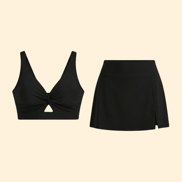 Women's V-Neck Bikini & Skirt