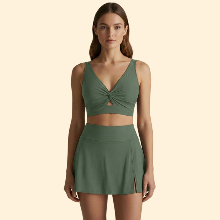 Women's V-Neck Bikini & Skirt