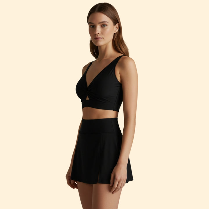 Women's V-Neck Bikini & Skirt