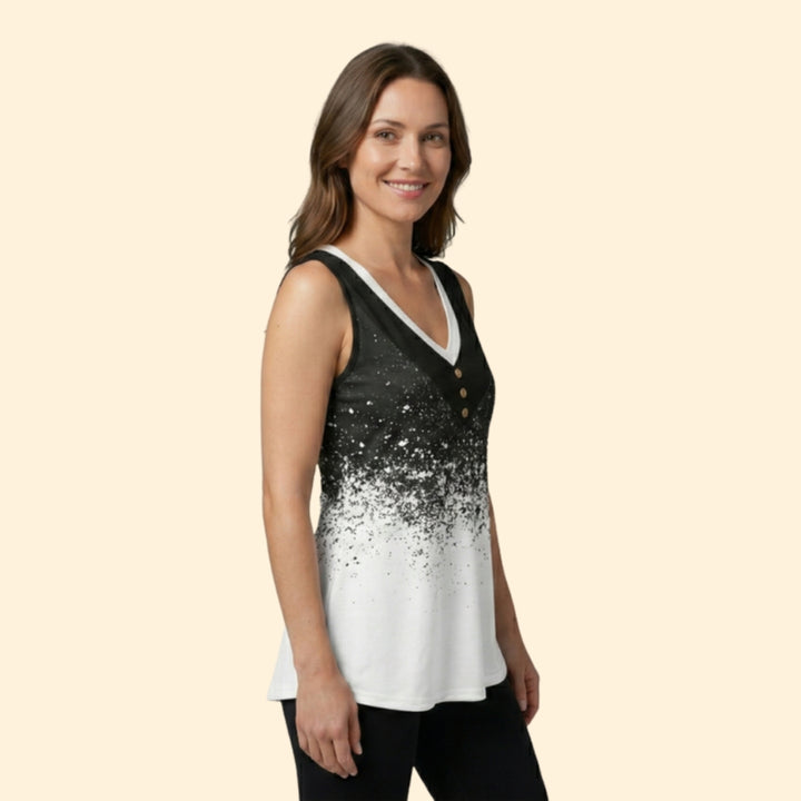 Women's V-Neck Button Tank