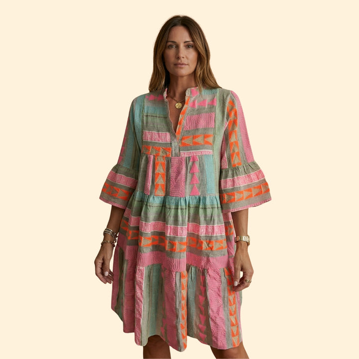 Women's V-Neck Hemp Dress