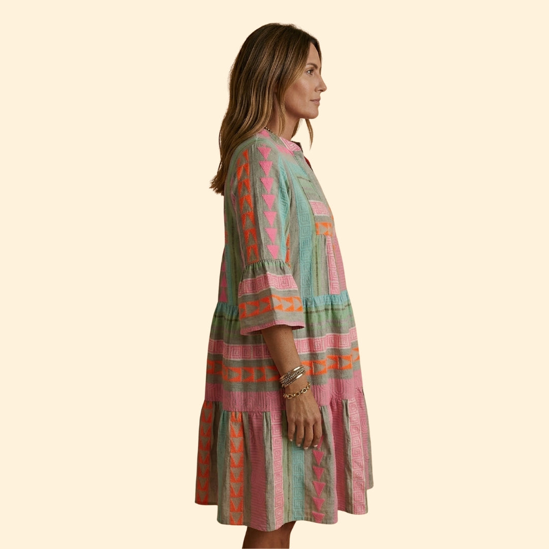 Women's V-Neck Hemp Dress