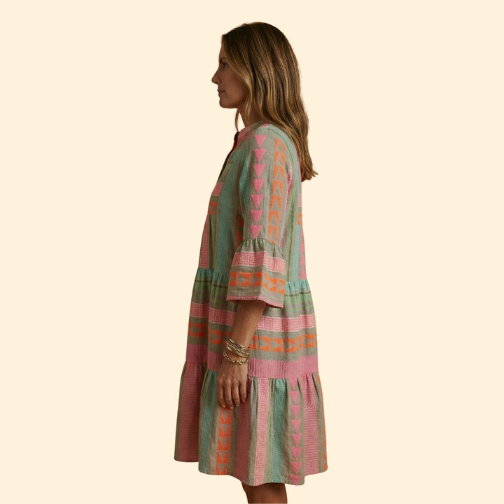 Women's V-Neck Hemp Dress