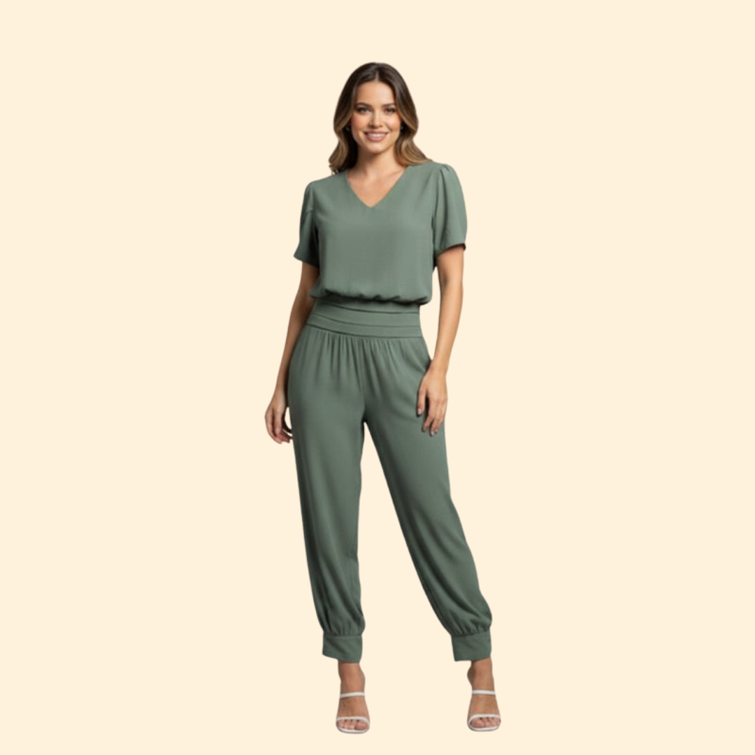 Women's V-Neck Jogger Jumpsuit