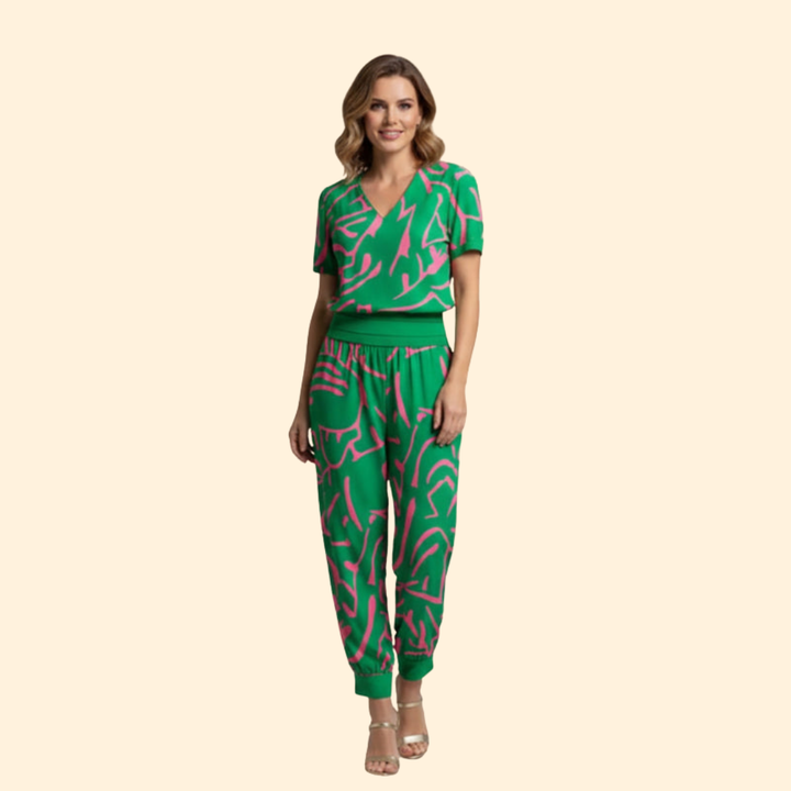 Women's V-Neck Jogger Jumpsuit