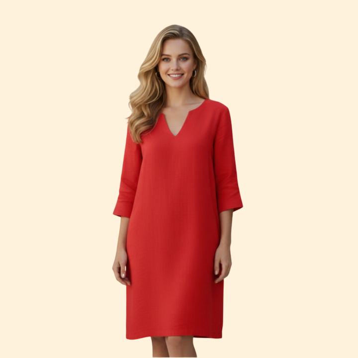 Women's V-Neck Knee-Length Dress