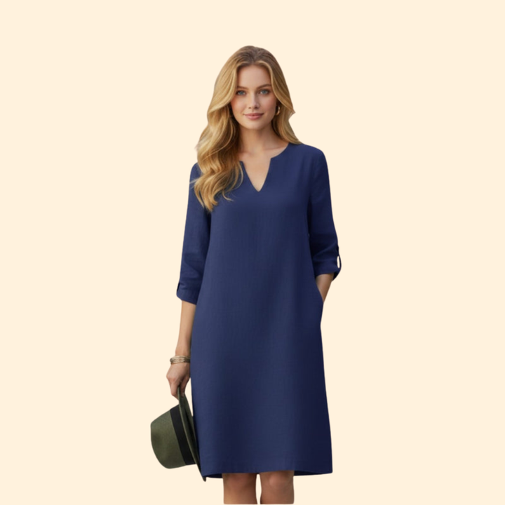 Women's V-Neck Knee-Length Dress
