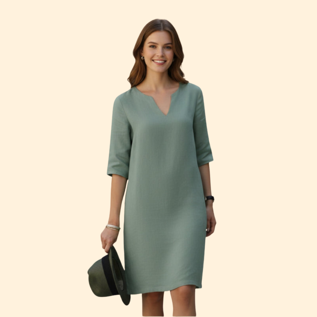 Women's V-Neck Knee-Length Dress