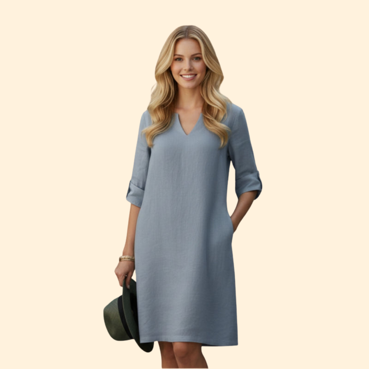 Women's V-Neck Knee-Length Dress
