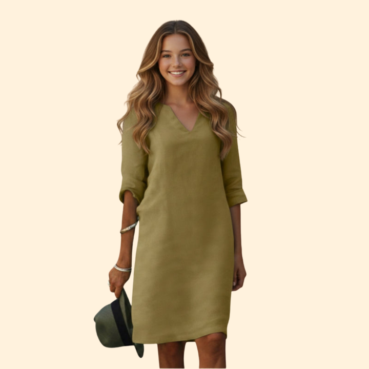 Women's V-Neck Knee-Length Dress