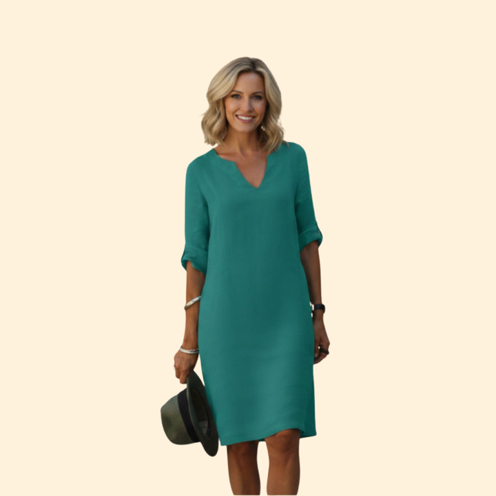 Women's V-Neck Knee-Length Dress