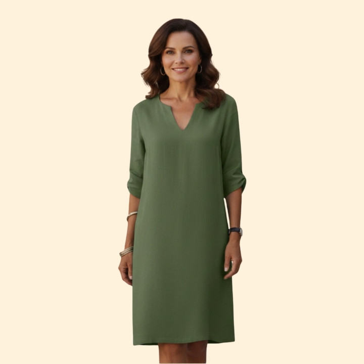 Women's V-Neck Knee-Length Dress