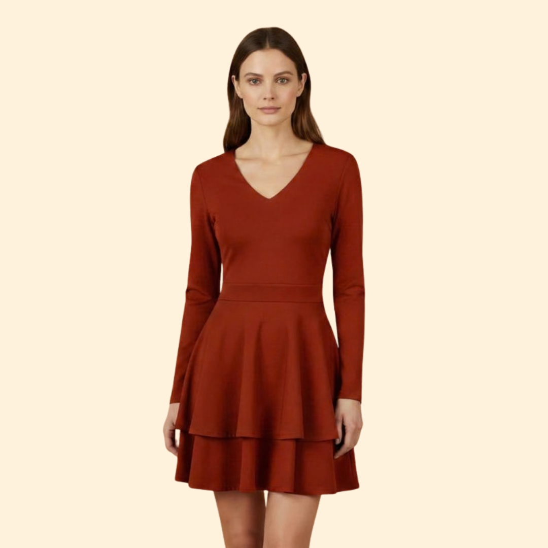 Women’s V-neck Flared Dress