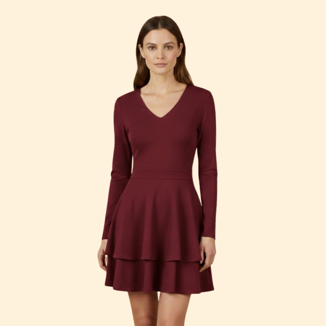 Women’s V-neck Flared Dress