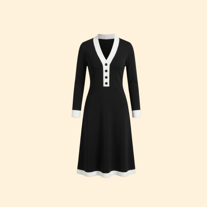 Women’s V Neck Button Dress