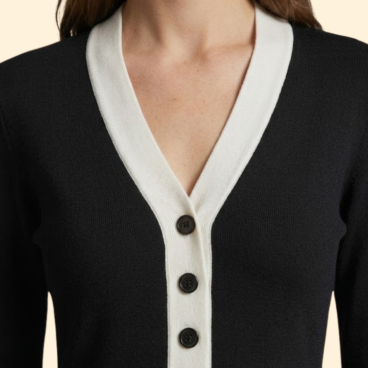 Women’s V Neck Button Dress