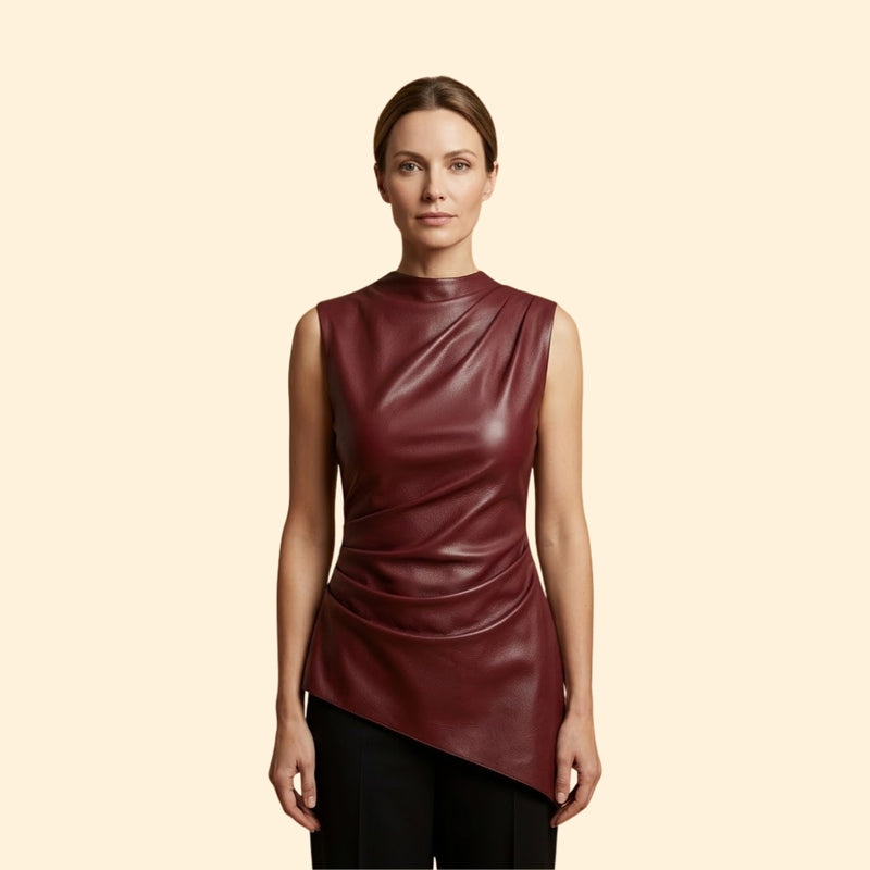 Women's Vegan Leather Top