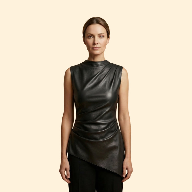 Women's Vegan Leather Top
