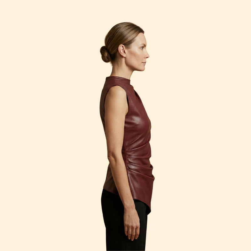 Women's Vegan Leather Top