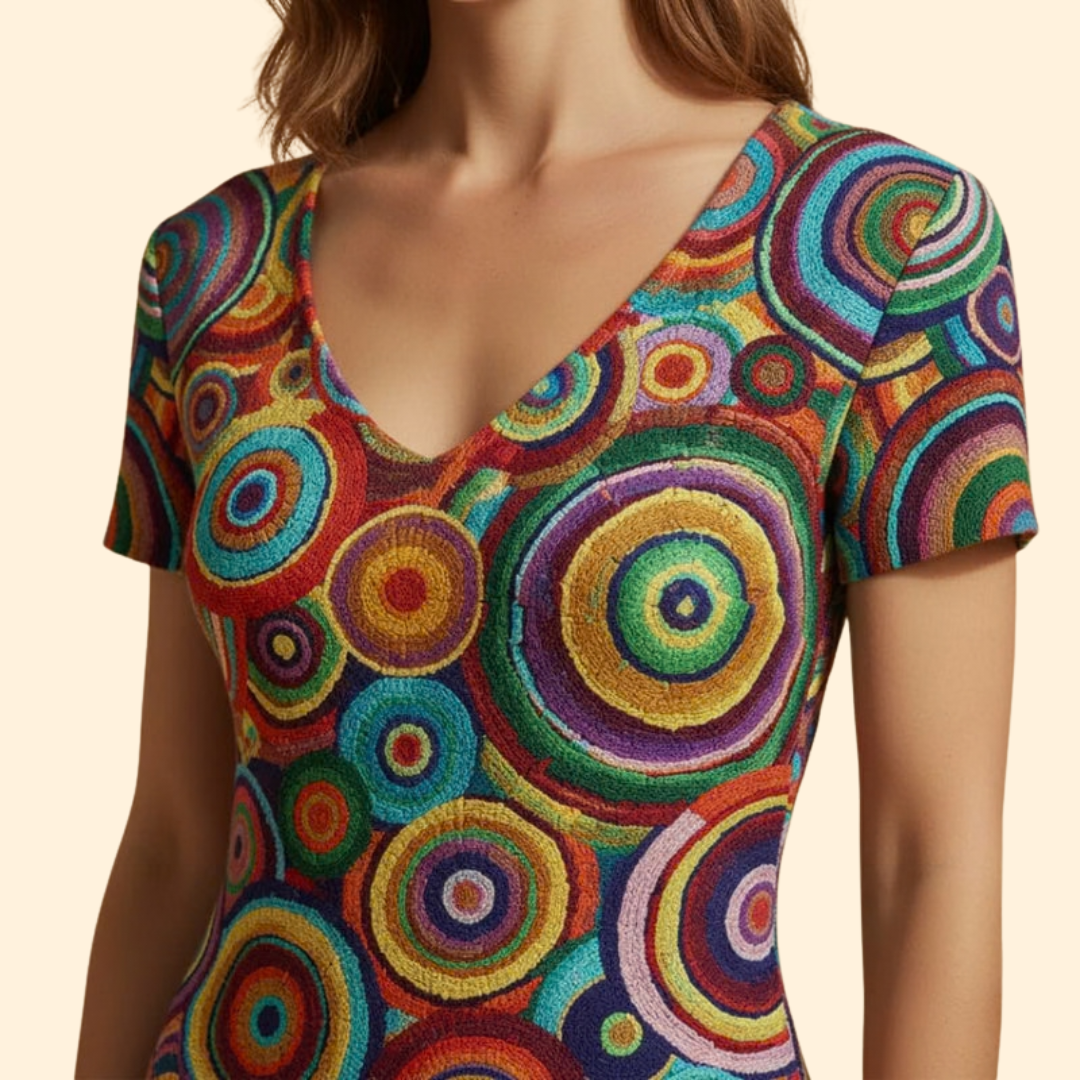 Women’s Vibrant Abstract Print Dress