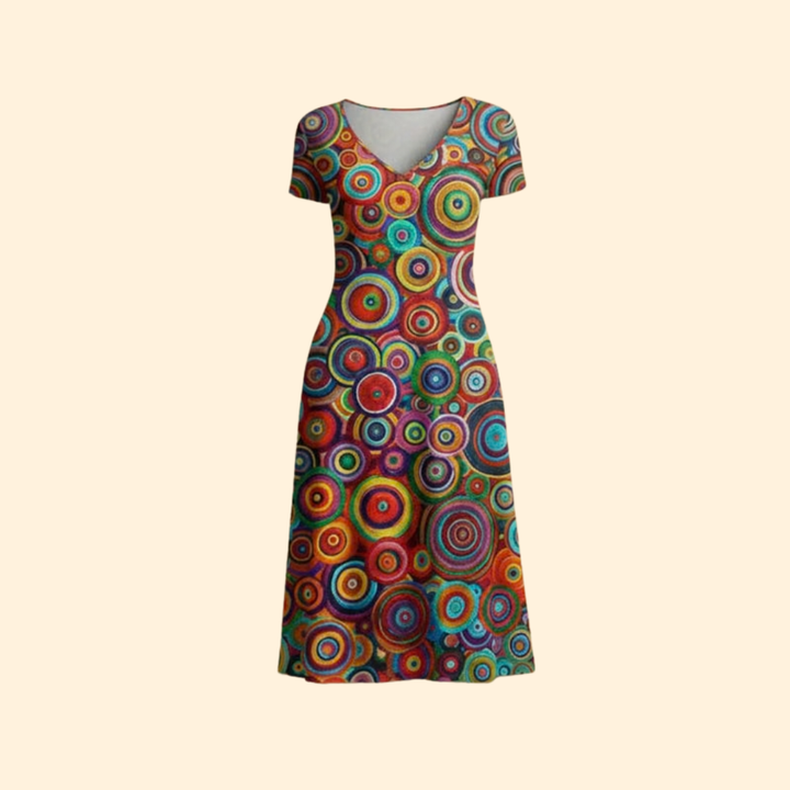 Women’s Vibrant Abstract Print Dress
