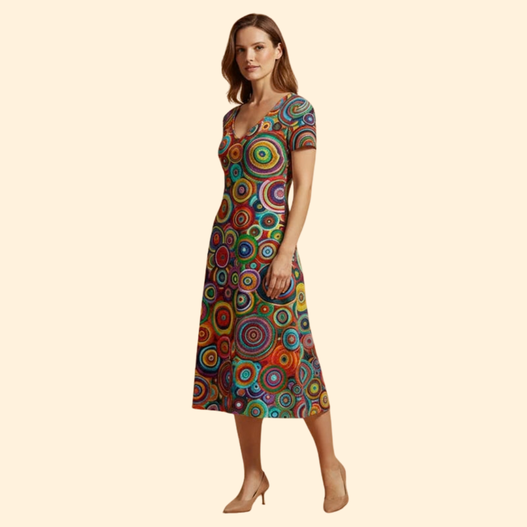 Women’s Vibrant Abstract Print Dress