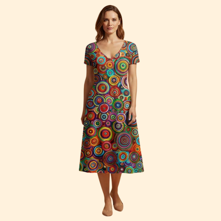 Women’s Vibrant Abstract Print Dress