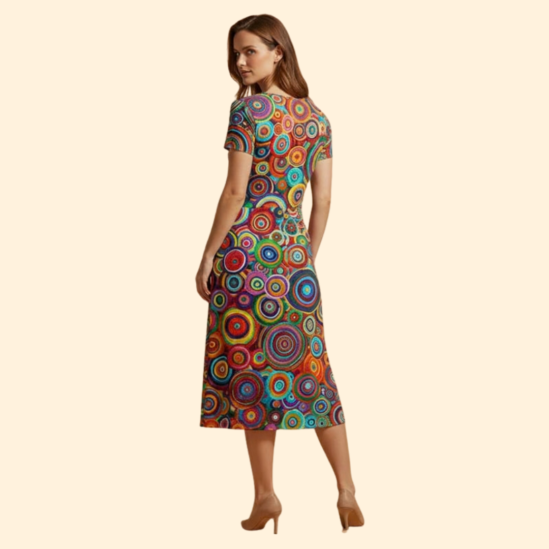 Women’s Vibrant Abstract Print Dress