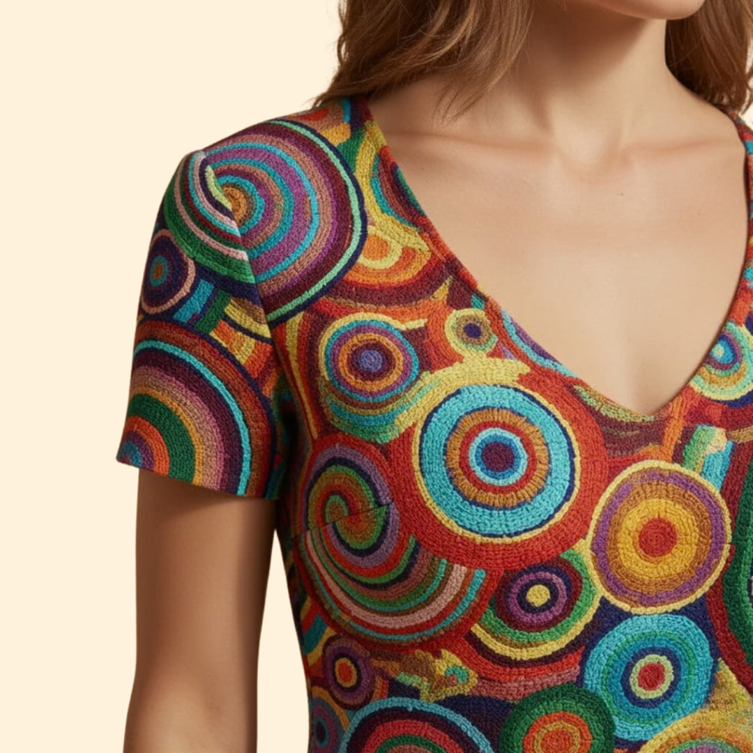 Women’s Vibrant Abstract Print Dress