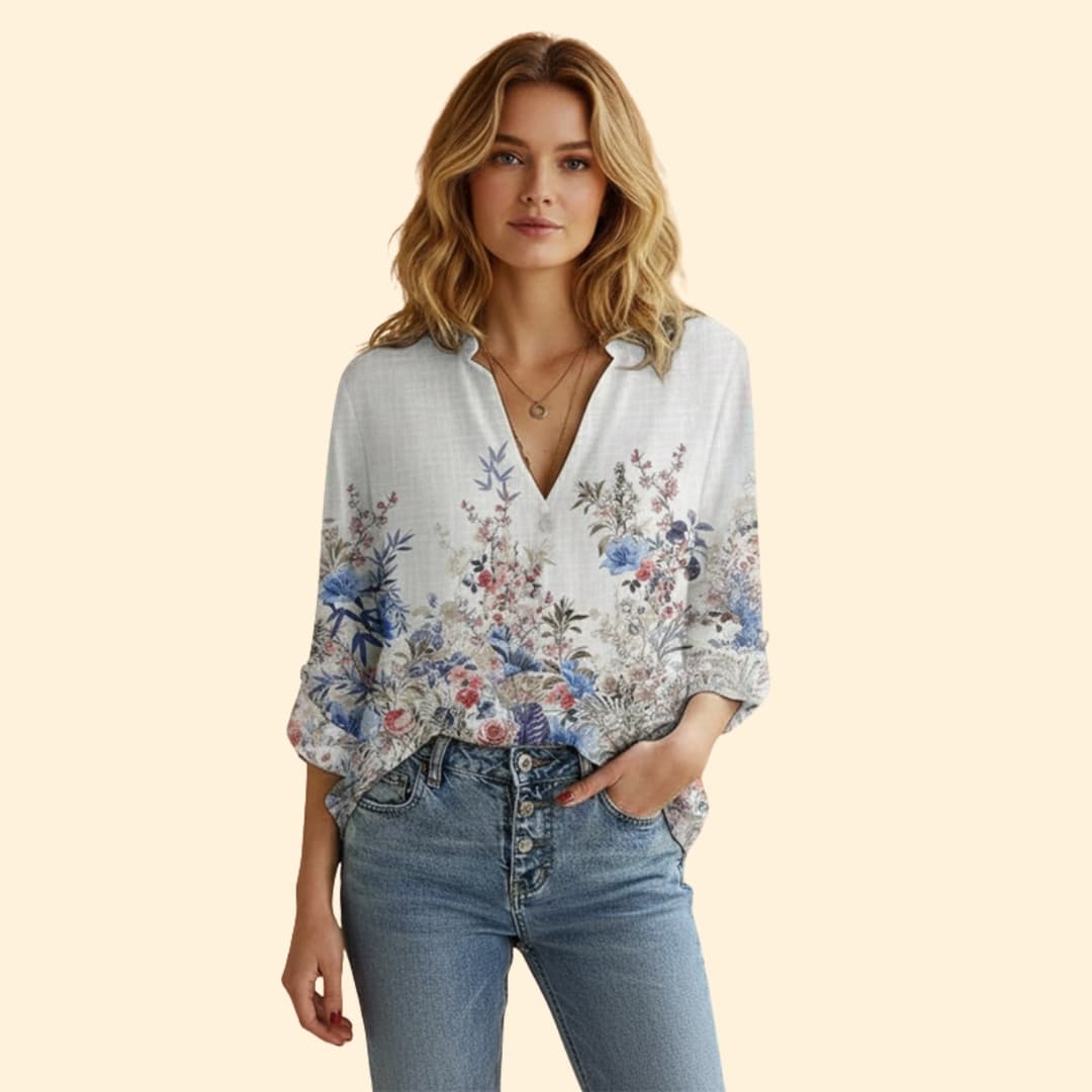 Women's Vibrant Artistic Print Button-Down Shirt