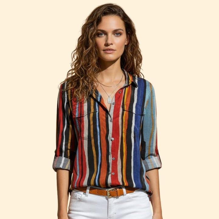 Women's Vibrant Floral Button Shirt