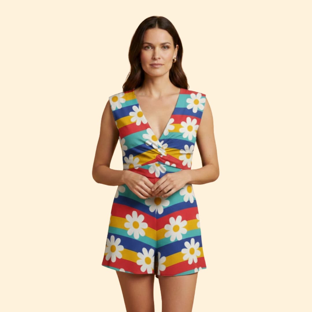 Women's Vibrant Floral Playsuit Style