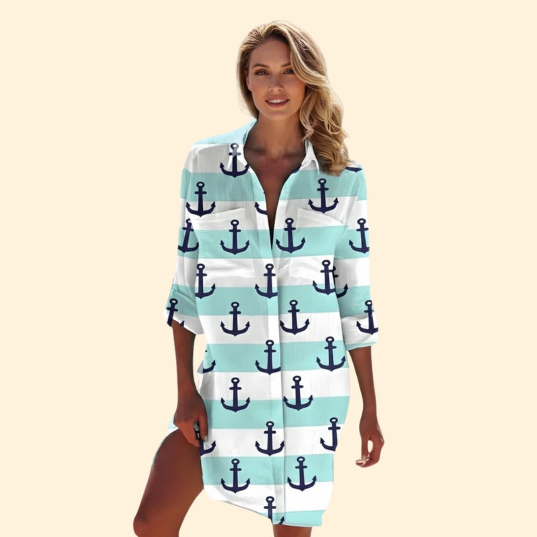 Women's Vibrant Floral Shirt Dress