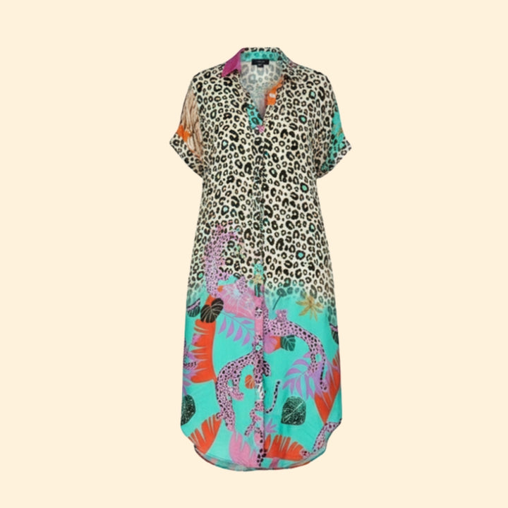 Women's Vibrant Floral & Animal Print Dress