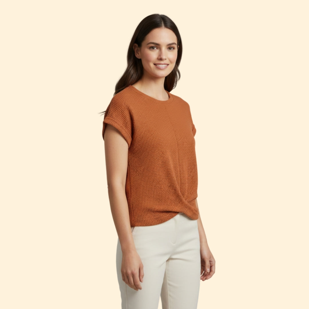 Women's Waffle Knit Twist T-Shirt