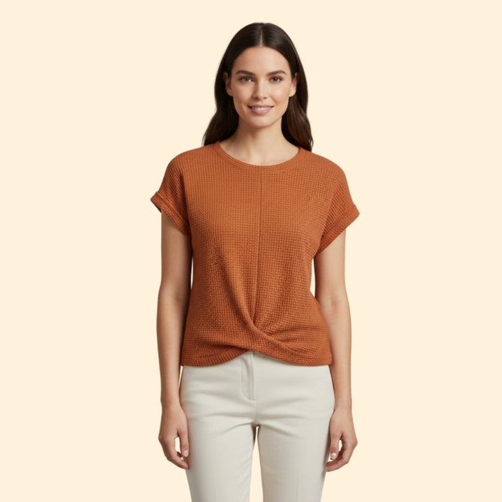 Women's Waffle Knit Twist T-Shirt