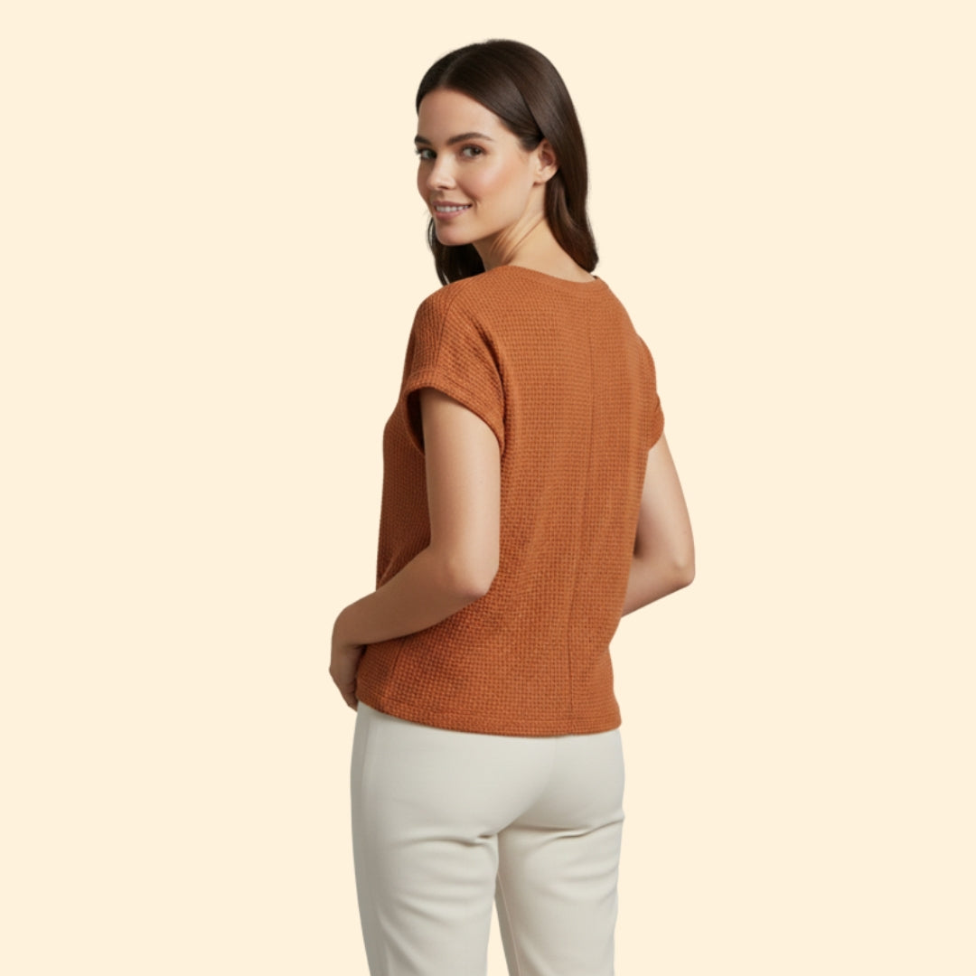 Women's Waffle Knit Twist T-Shirt