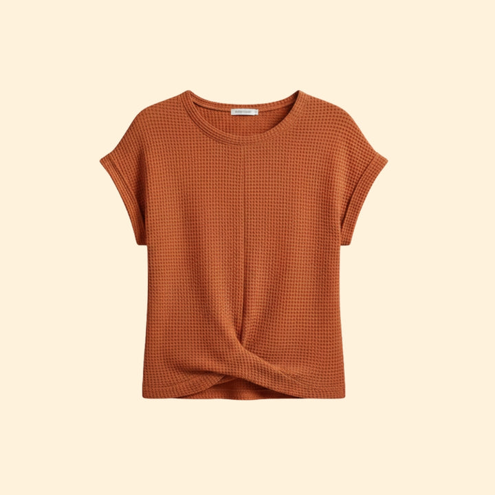 Women's Waffle Knit Twist T-Shirt