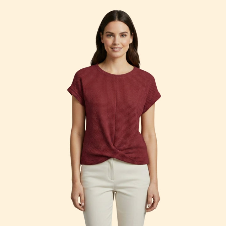 Women's Waffle Knit Twist T-Shirt
