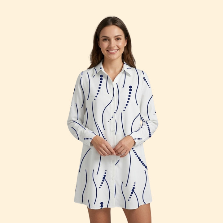 Women's Wavy Shirt Dress
