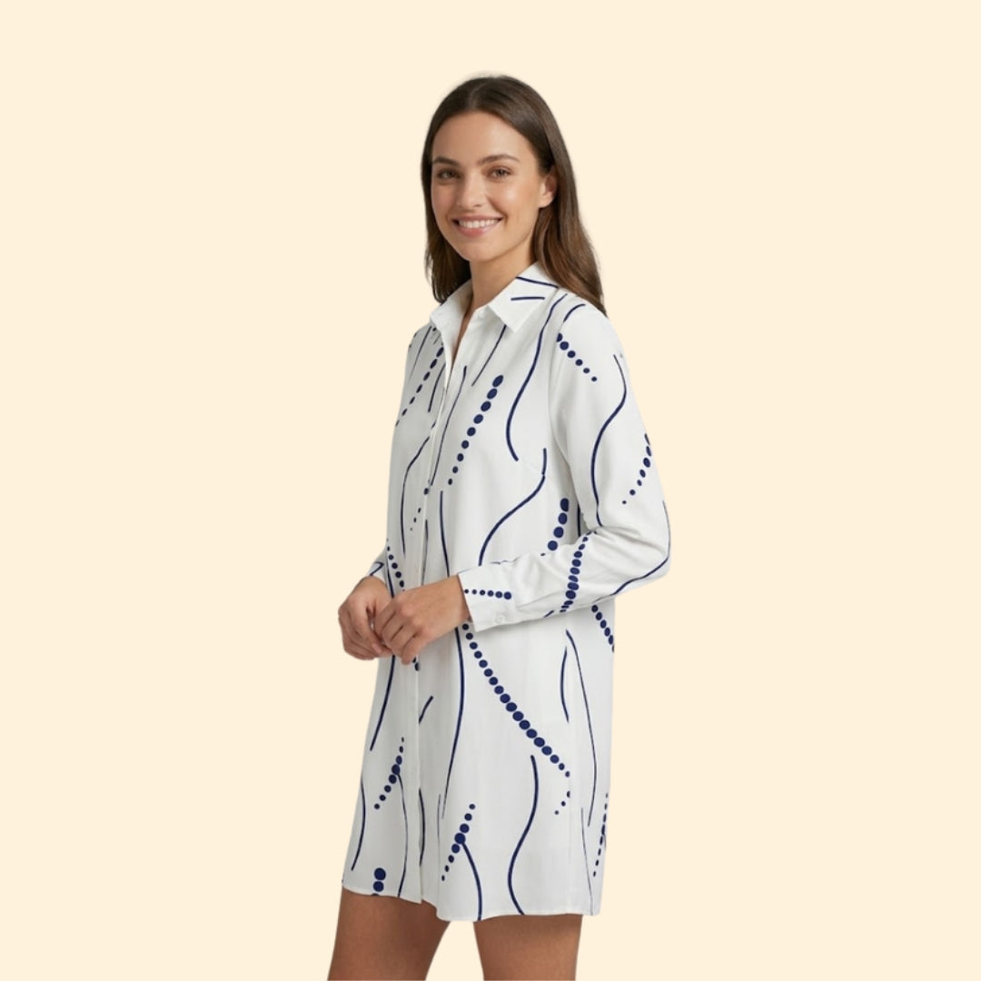 Women's Wavy Shirt Dress