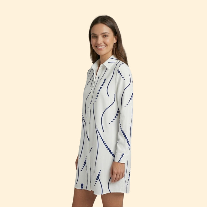 Women's Wavy Shirt Dress