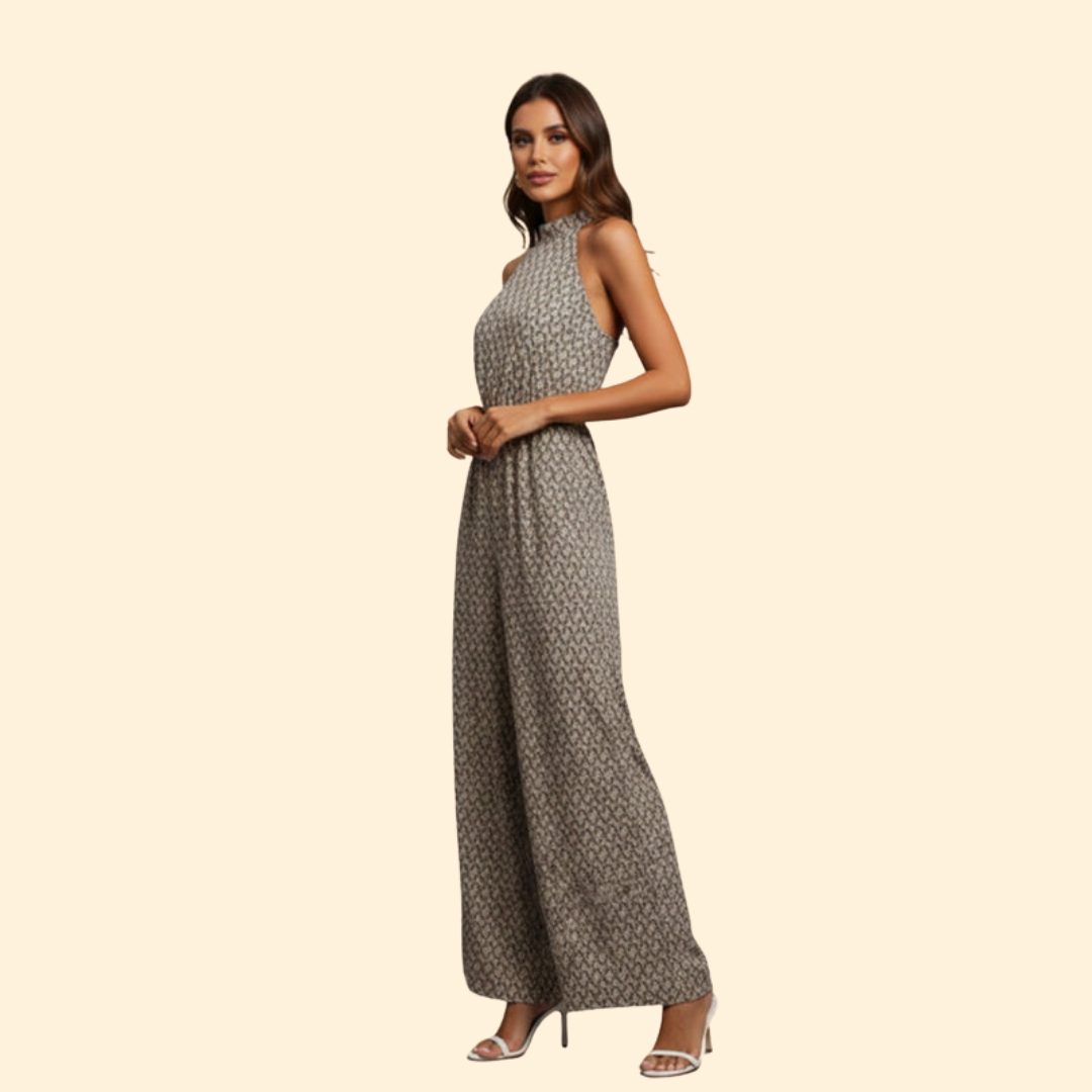 Women's Wide-Leg High Neck Jumpsuit