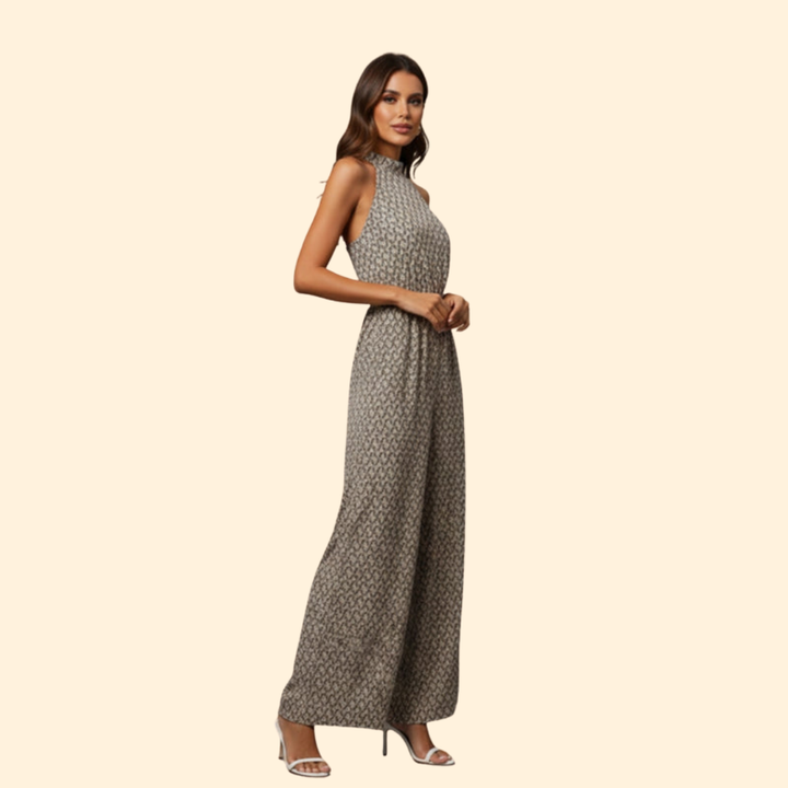Women's Wide-Leg High Neck Jumpsuit